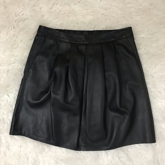 Eileen Fisher Fisher Project Short Leather Skirt - Picture 7 of 7